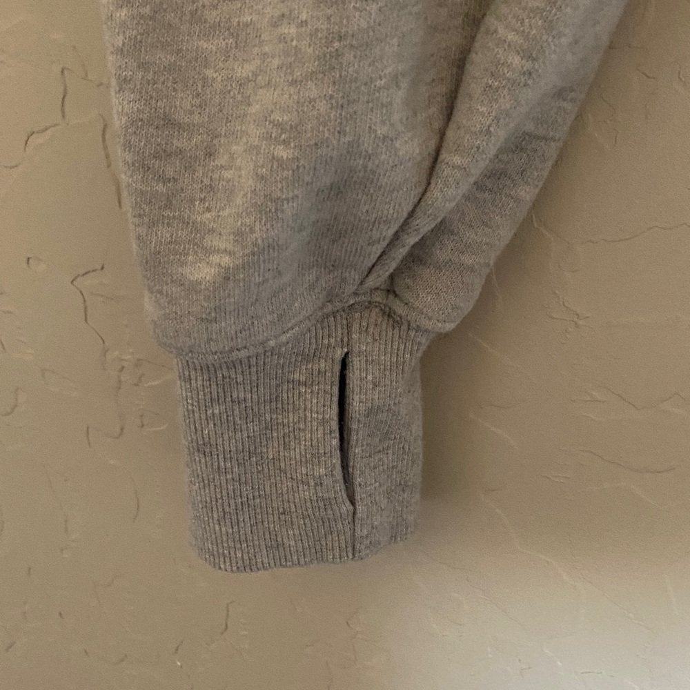 Aerie Heather Gray Cropped Quarter-Zip Sweatshirt - Picture 3 of 5